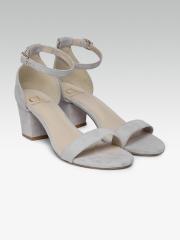 Carlton London Women Grey Solid Sandals