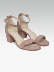 Carlton London Women Nude-Coloured Solid Sandals