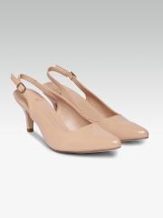 Carlton London Women Nude-Coloured Solid Sandals