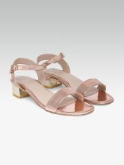 Carlton London Women Rose Gold Solid Sandals