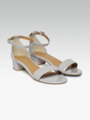 Carlton London Women Grey Solid Sandals