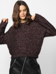 ONLY Women Black Solid Sweater