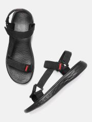 HRX by Hrithik Roshan Men Black Solid Sports Sandals