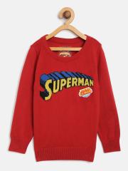 Allen Solly Junior Boys Red Superman Pattern Sweater