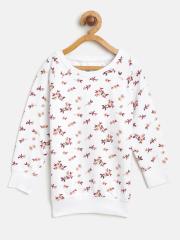 Allen Solly Junior Girls White & Red Printed Sweatshirt