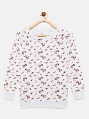 Allen Solly Junior Girls White Printed Sweatshirt