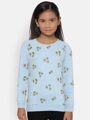 Allen Solly Junior Girls Blue Printed Sweatshirt