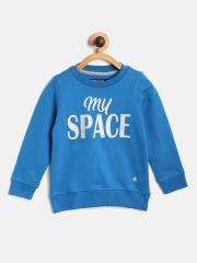 Allen Solly Junior Girls Blue Printed Sweatshirt