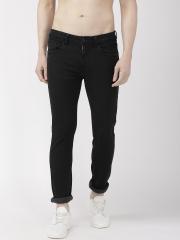 Flying Machine Men Black Slim Tapered Fit Mid-Rise Clean Look Stretchable Jeans