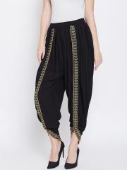 Castle Women Black Solid Dhoti Salwar With Embellished Border