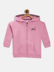 Tommy Hilfiger Girls Pink Solid Sweatshirt