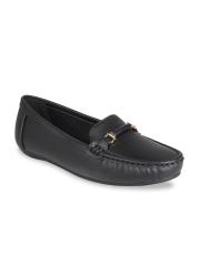 Flat n Heels Women Black Loafers