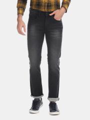 Flying Machine Men Black Tapered Fit Mid-Rise Clean Look Stretchable Jeans