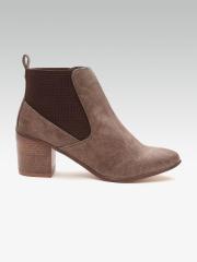 Carlton London Women Brown Solid Heeled Boots