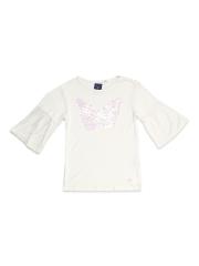 Allen Solly Junior Girls Off-White Embellished Top