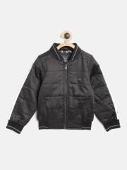 Allen Solly Junior Boys Black Solid Bomber Jacket