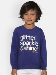 Allen Solly Junior Girls Blue Printed Sweatshirt