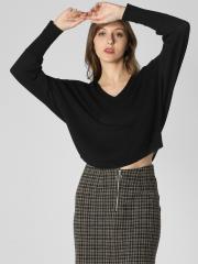 Vero Moda Women Black Solid Sweater