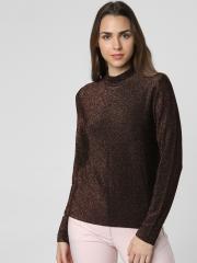 Vero Moda Women Black Embellished Solid Sweater