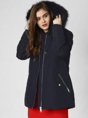 Vero Moda Women Navy Blue Solid Jacket