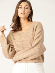 MANGO Women Beige Solid Sweater