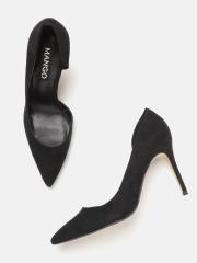 MANGO Women Black Solid Pumps