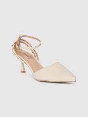 DressBerry Women Beige Solid Pumps