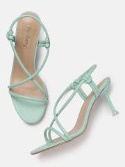 DressBerry Women Turquoise Green Solid Sandals