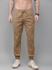 Roadster Men Khaki Regular Fit Solid Regular Trousers