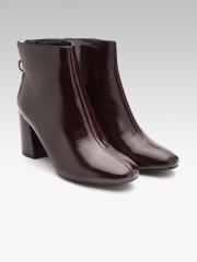 DOROTHY PERKINS Women Burgundy Solid Heeled Boots