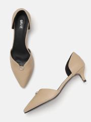 Lavie Women Beige Solid Pumps