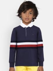 Tommy Hilfiger Boys Navy Blue Striped Sweatshirt