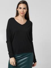 Vero Moda Women Black Solid Pullover Sweater