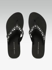 Tommy Hilfiger Women Black Solid Flip Flops