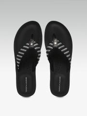 Tommy Hilfiger Women Black Solid Flip Flops