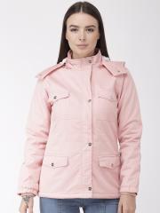 Okane Women Pink Solid Padded Jacket