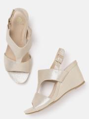 Carlton London Women Muted Gold-Toned Solid Wedges