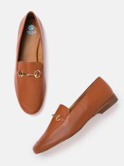 Carlton London Women Tan Brown Solid Loafers