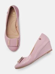 Carlton London Women Pink Solid Wedges