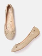 Carlton London Women Gold-Toned Solid Ballerinas