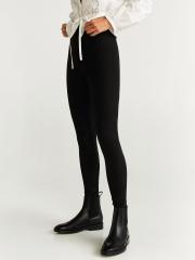 MANGO Women Black Solid Leggings