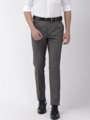 Raymond Men Grey Slim Fit Solid Formal Trousers