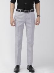 Raymond Men Grey Slim Fit Self Design Formal Trousers