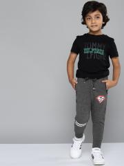 Yk Justice League YK Superman Boys Grey Solid Joggers with Printed Detail