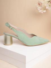 DressBerry Women Green Solid Pumps