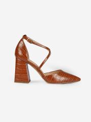 DOROTHY PERKINS Women Brown Croc Textured Pumps