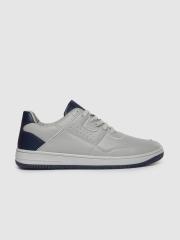 Mast & Harbour Men Grey And Navy Blue Colourblocked  Sneakers