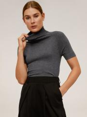 MANGO Women Charcoal Grey Solid Pullover