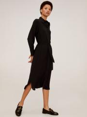 MANGO Women Black Solid Shirt Dress