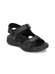 Delize Men Black Leather Sandals